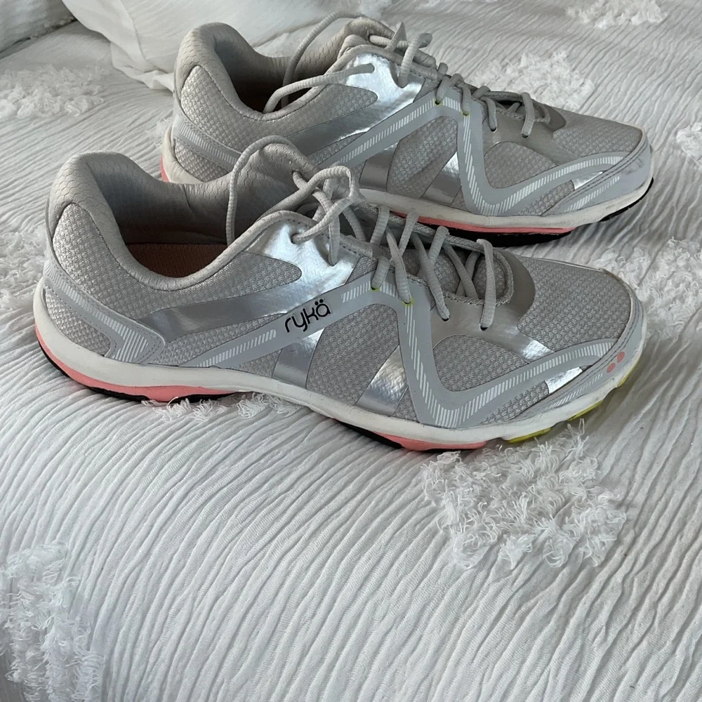 Ryka Silver and Pink Athletic Shoes - Picture 1 of 3